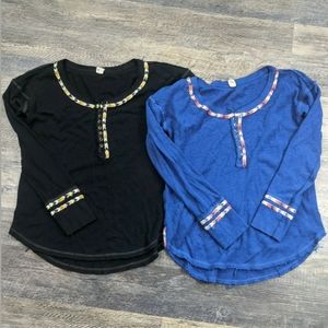 Lot of 2 We the Free Thermal Shirts Large